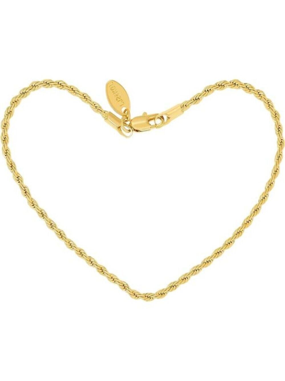 Gold Plated Rope Chain Anklet 24K Real Gold Layered Ankle Bracelet for Women